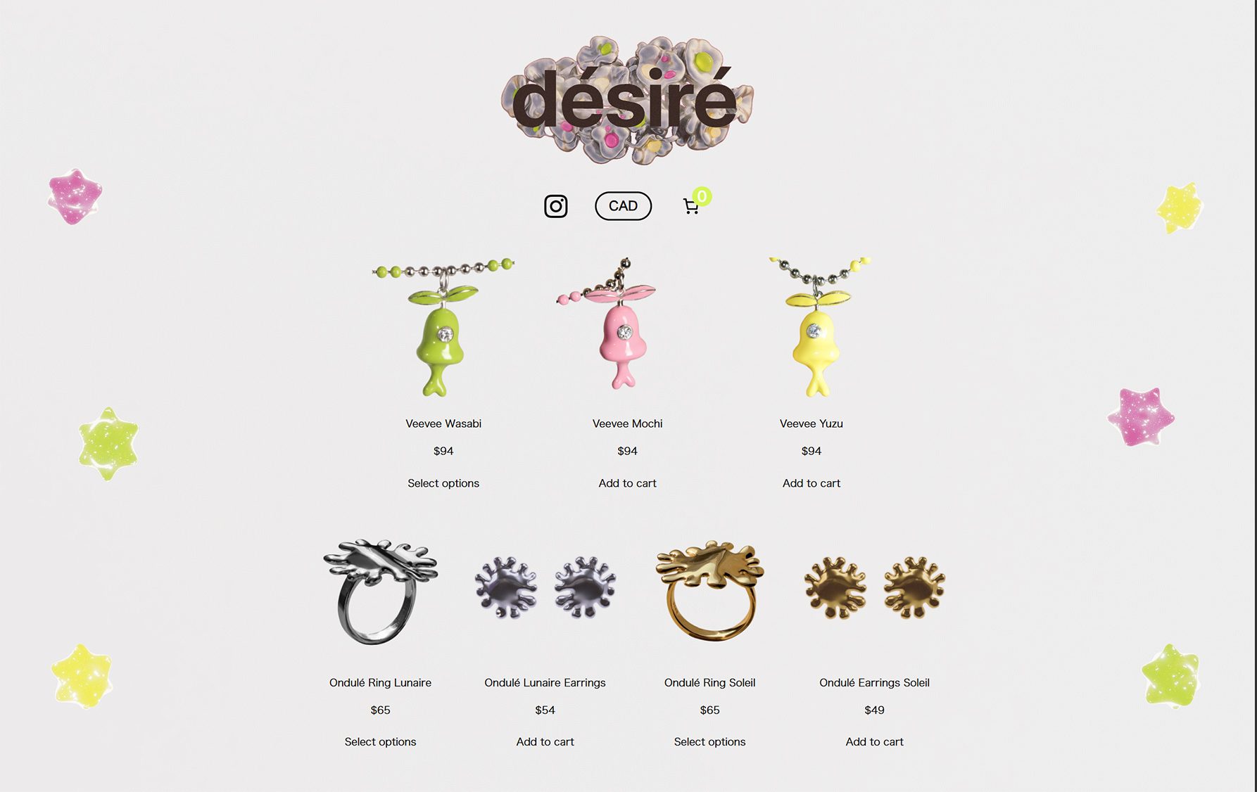 desire.jewelry website